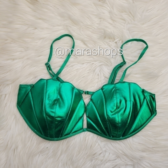 Leg Avenue Mermaid Green Shell Bra Top - Picture 4 of 6